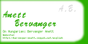 anett bervanger business card